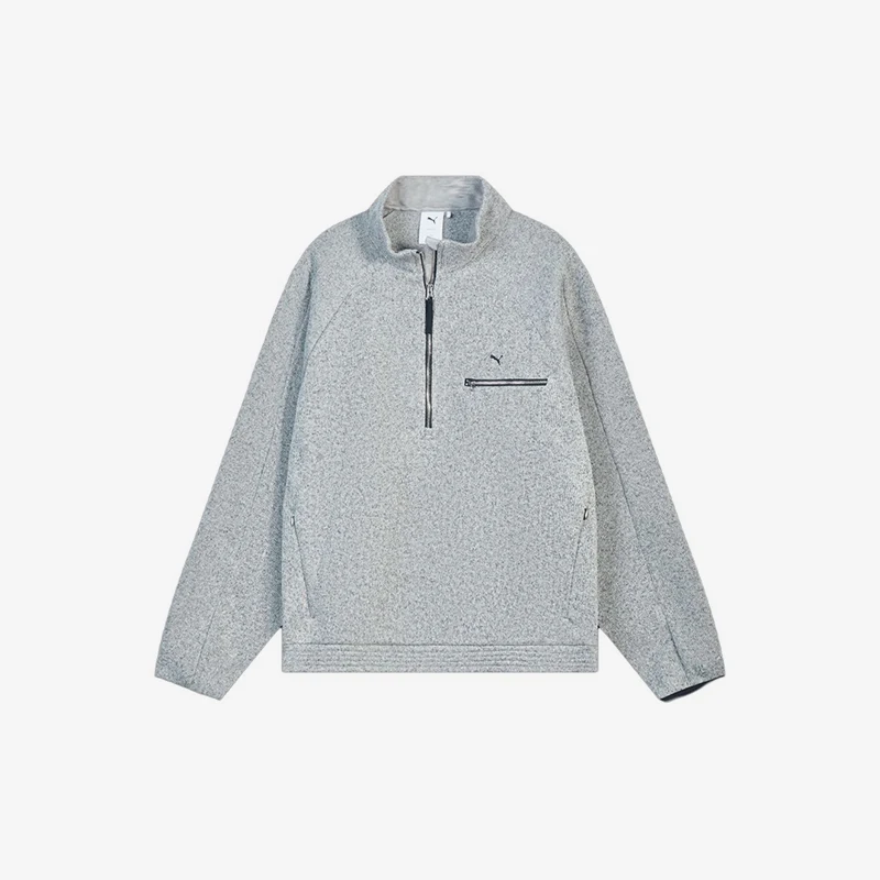 Puma genuine men's and women's warm and loose half zipper knitted breathable casual hoodie 636243-54