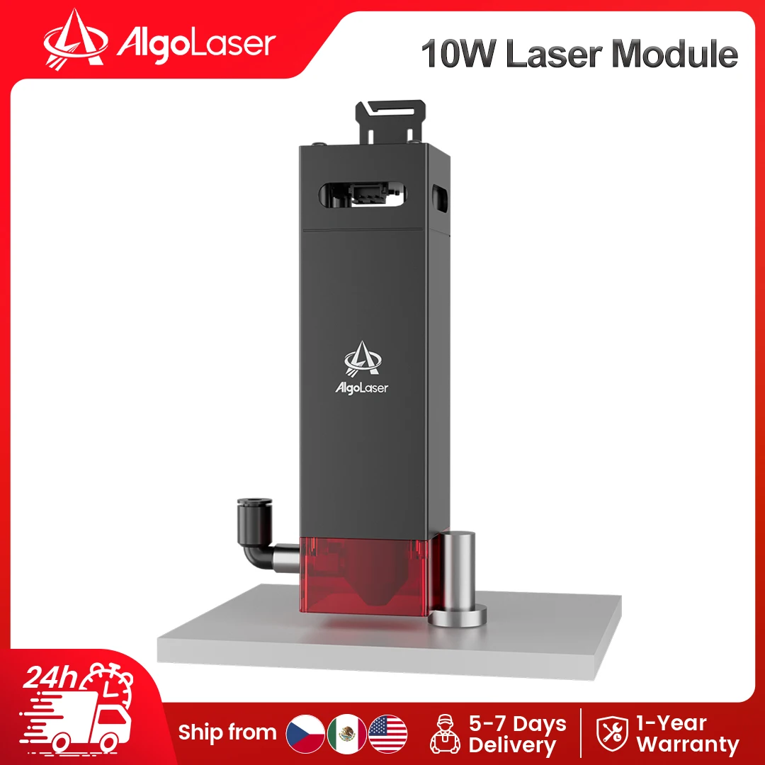 Module de diode laser AlgoLaser ALM-10BD 10W, tête laser universelle améliorée avec assistance pneumatique pour graveur laser AlgoLaser Ortur Aufero TwoTrees, accessoire de découpe du bois et de l'acrylique