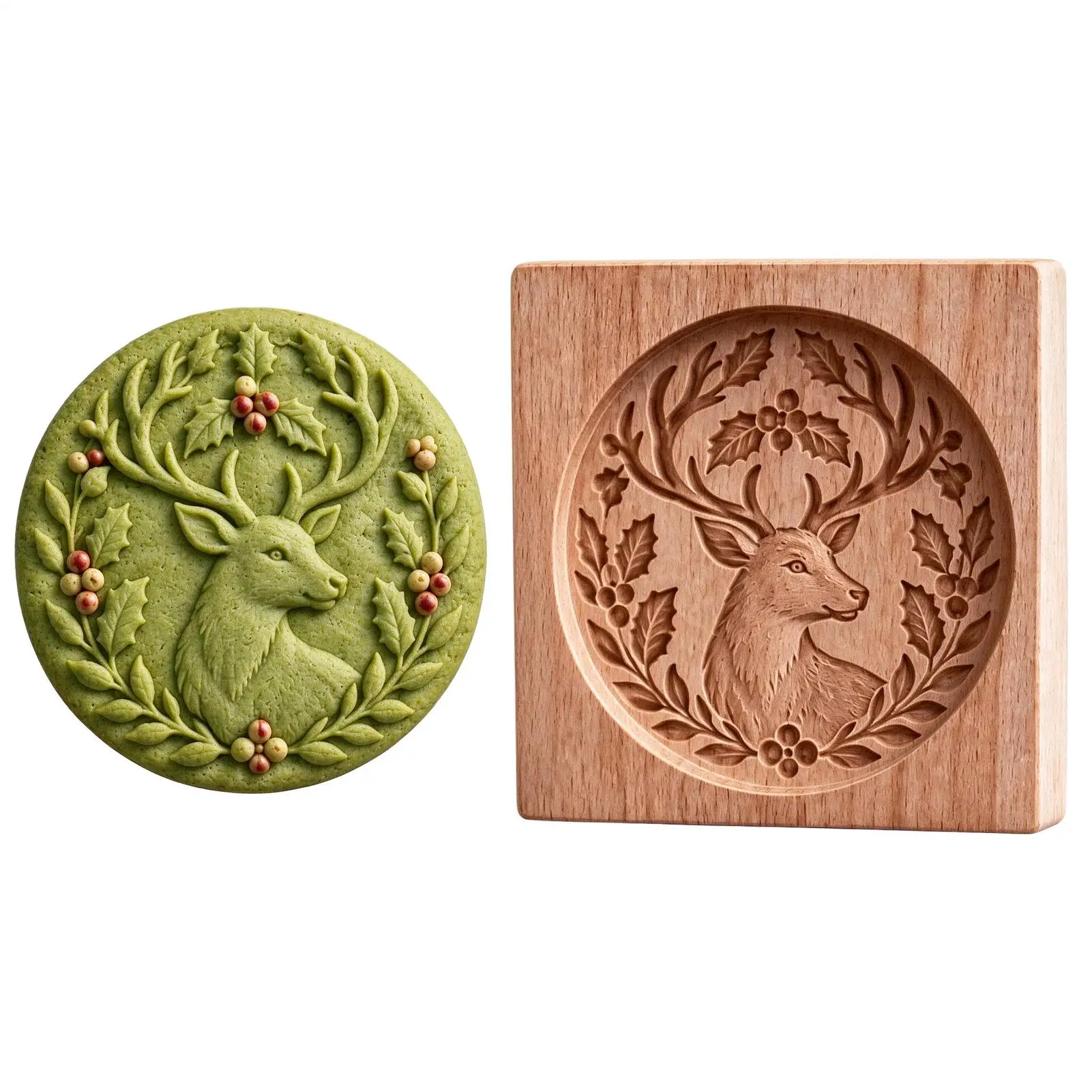 Forest Animal Biscuits Mold Wooden Funny Animal Easy Release Reusable Baking Cookie Stamps Cookie Press Pastry Molds