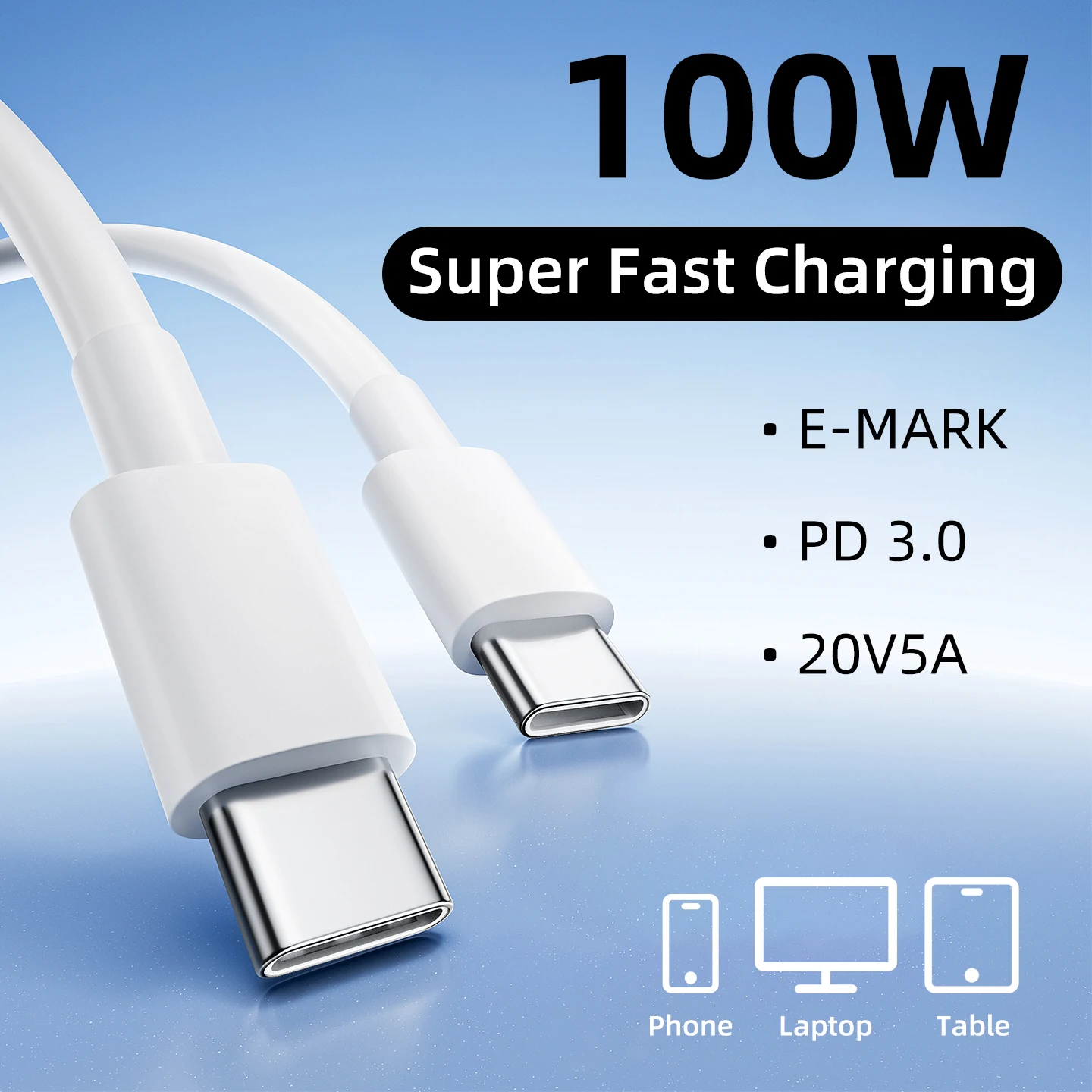 

PD 100W Super Fast Charging Cable USB C To Type C Quick Charger Cord For iPhone 17 16 15 Pro Max Air iPad Samsung Galaxy S25 S24