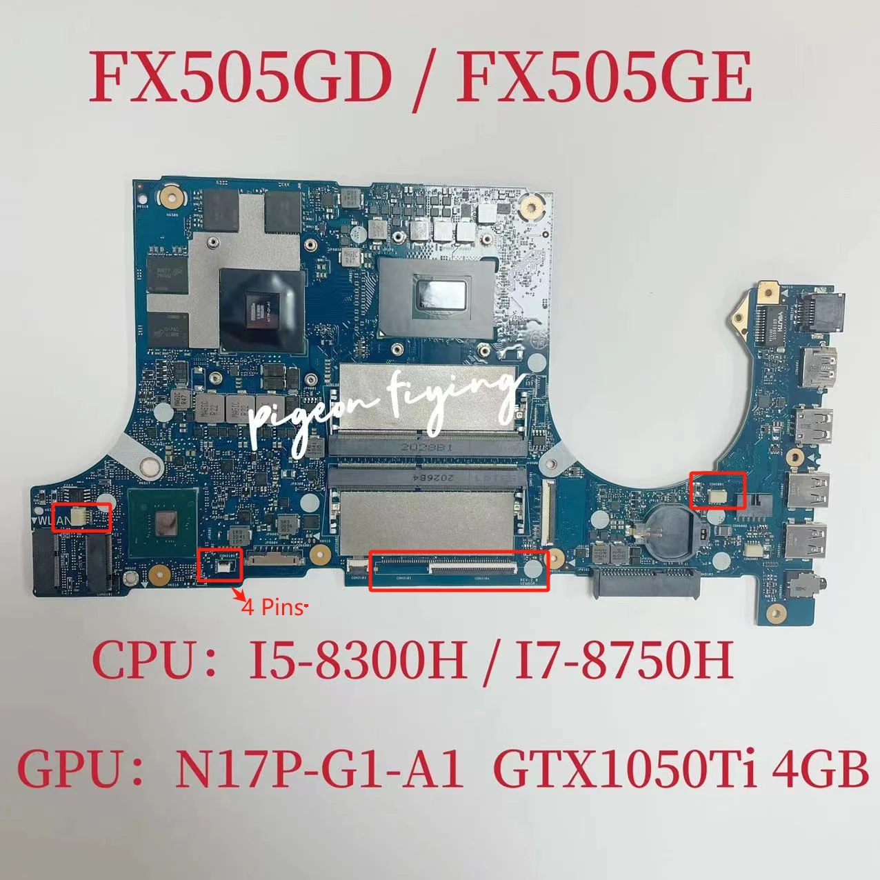 

Материнская плата FX505GD для ноутбука ASUS FX505, FX505G, FX505GE, стандартная графическая плата: Стандартная 4G