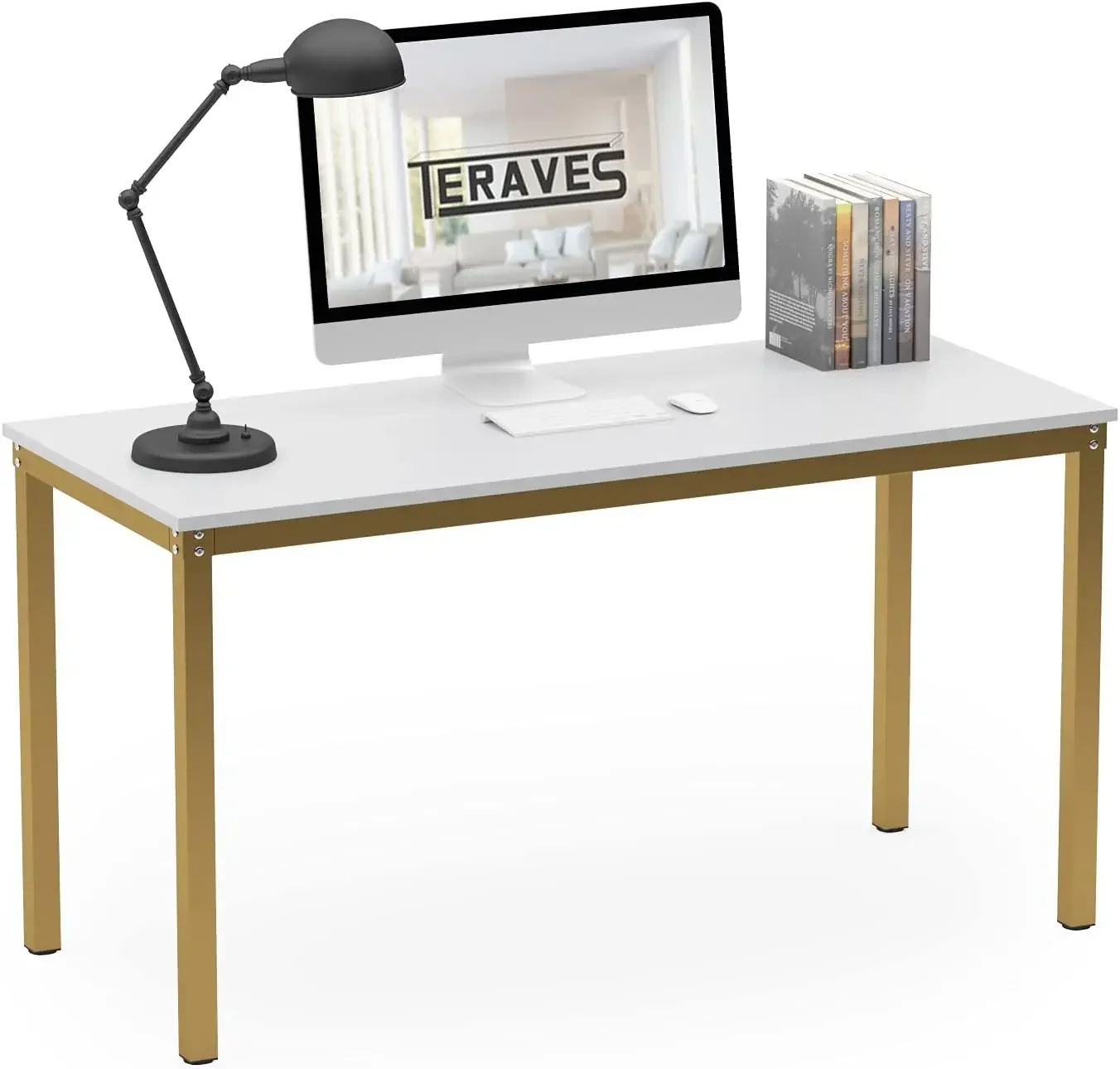

Computer Desk/Dining Table Office Desk Sturdy Writing Workstation for Home Office (39.37“, White)