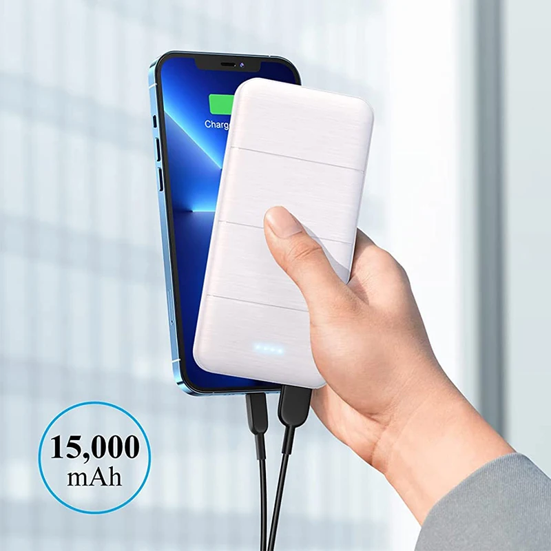 2 Pieces 10000mAh High-capacity Dual Usb Power Bank Output Fast Charging Portable Charge Power Bank