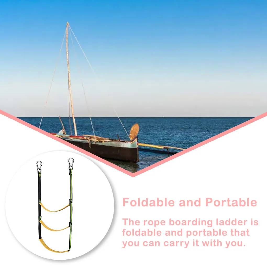 Rope Boarding Ladder Inflatable Boat Folding Anti-slip Motorboat Straps