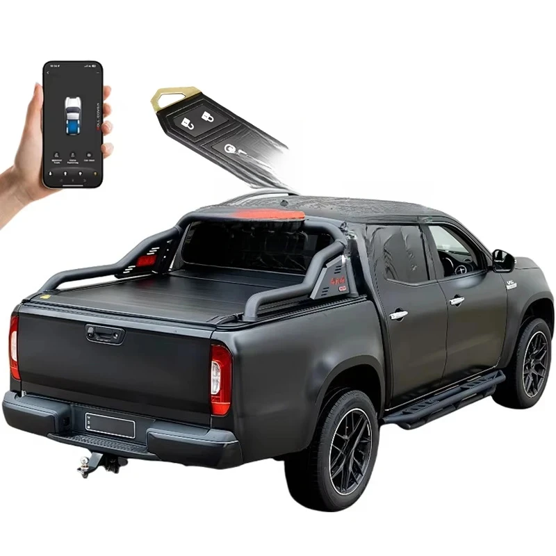 

Электрическая роллетная крышка кузова (тонно) матово-черная, алюминиевая, с ручным управлением, для грузовиков