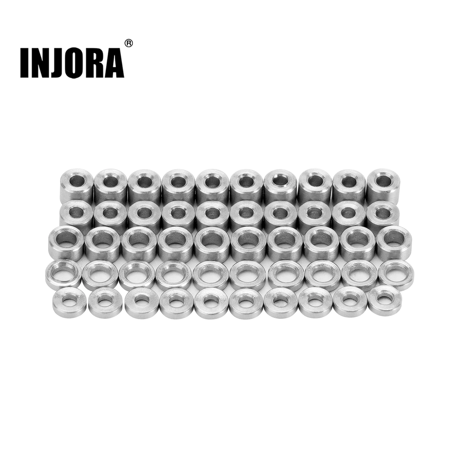 INJORA 50PCS M1.4 M2 Flat Stainless Steel Washers Spacers For 1/24 RC Crawler SCX24 AX24 Upgrade