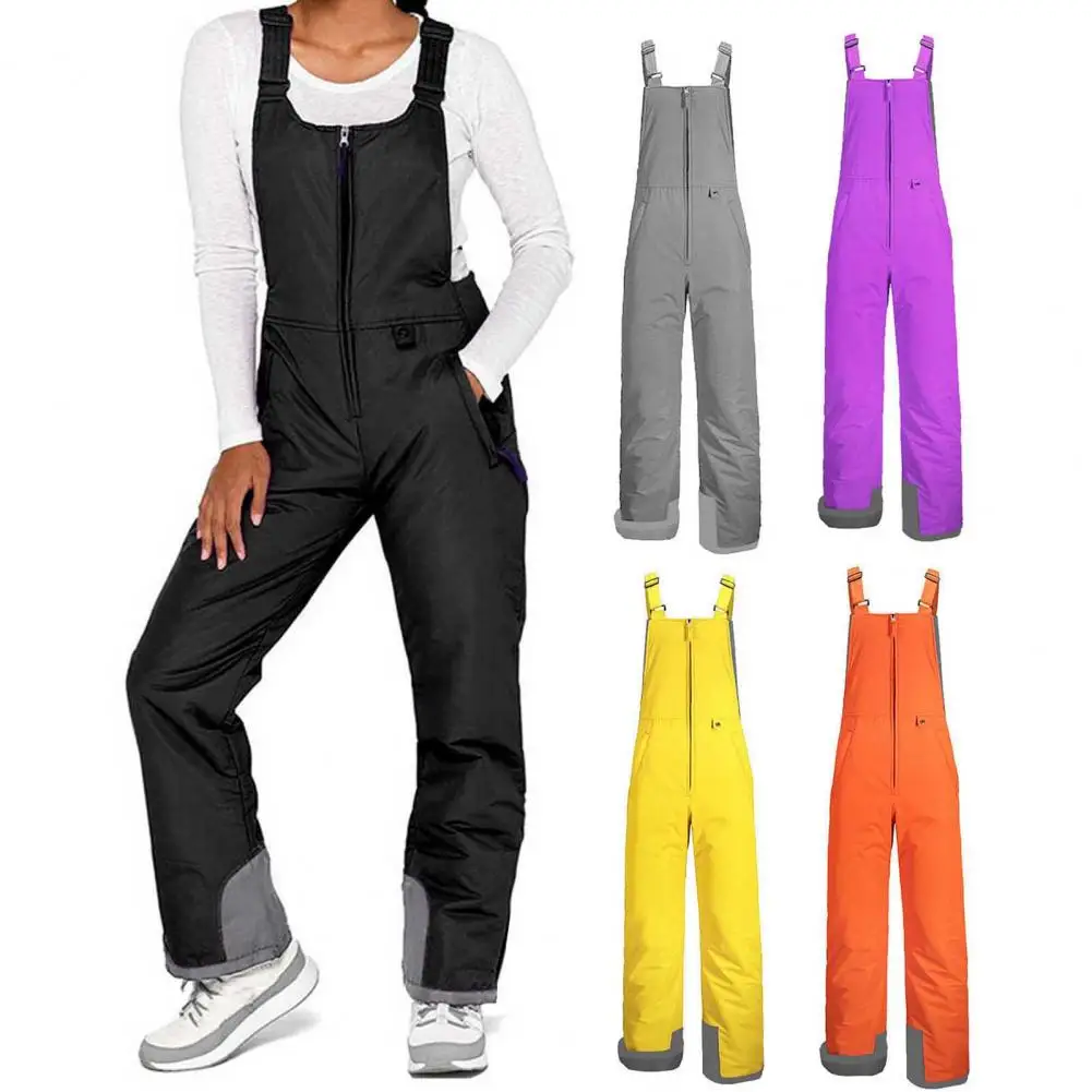 Snow Bibs Women's Insulated Ski Bib Waterproof Snow Bibs Overalls Winter Windproof Thick Thermal Ski Pants Snowboarding Pants ﻿