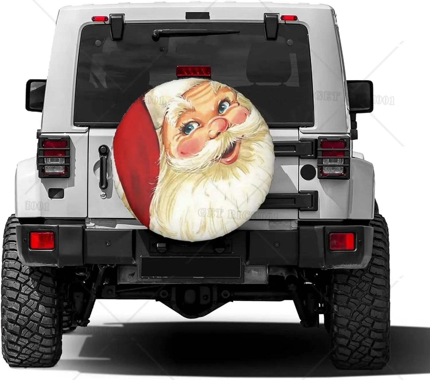 Christmas Santa Claus Spare Tire Cover Universal Wheel Tire Cover Dust-Proof Tire Protectors for Trailer Rv Van SUV Truck Camper