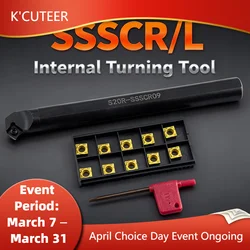 SSSCR/L Lathe turning tools S12M-SSSCR09 S25S-SSSCR09 CNC Internal tool holder metal Boring Bar for SCMT/SCGT09 carbide inserts