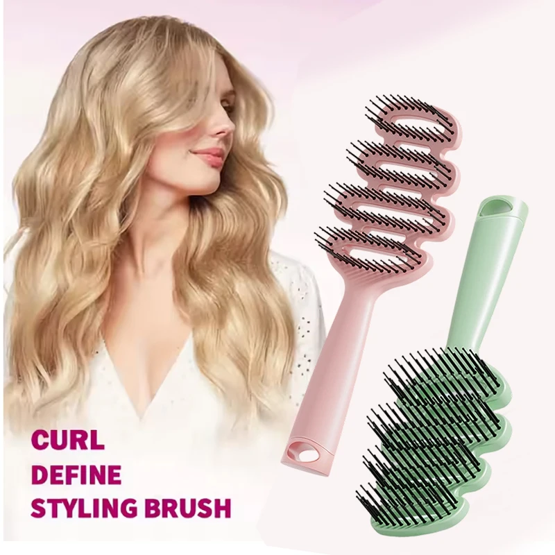  Peines para el cabello con forma de piña para niños, con puntas dobles con cuentas, antiestáticos, para masaje del cuero cabelludo, voluminizadores y suavizantes, portátiles para el hogar, 1/2 unidades