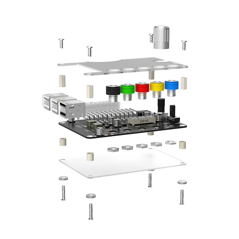 Neuer 6-Port USB 2,0 Power Modul Anschluss ATX Netzteil Breakout Board Netzteil einstellbare Spannungs knopf Unterstützung QC2.0/3,0