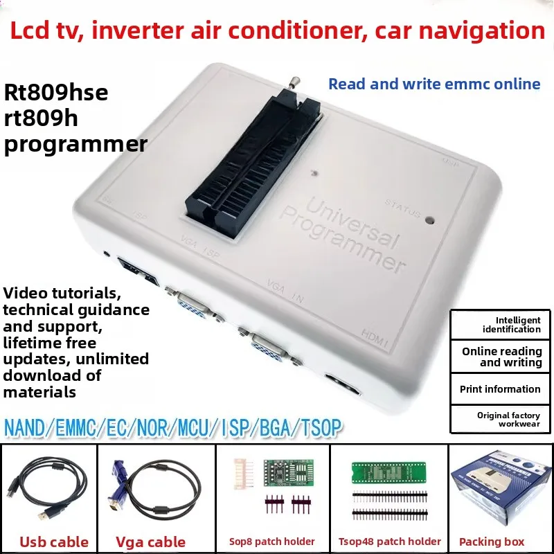 RT809H RT809HSE Programmer Burner for LCD TV, Car Navigation, Audio, Inverter Air Conditioner EMMC Chip