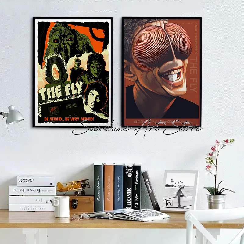 The Fly Movie Film Fans Artwork Vintage Science Fiction Film The Fly Covers Poster Canvas Painting Wall Pictures Home Decor Gift