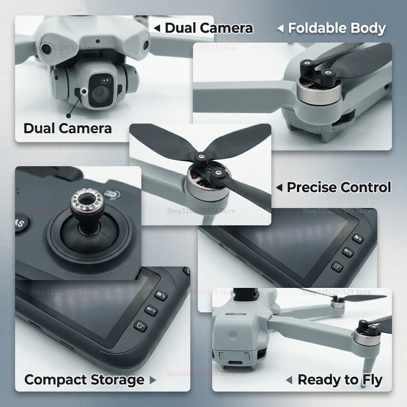 2026 New T33 RC Drone 8K Camera 4 point 5 Inch Screen Folding Four Axis Aircraft 3 point 7 V Headless Mode GPS FPV Aerial Gifts view 6