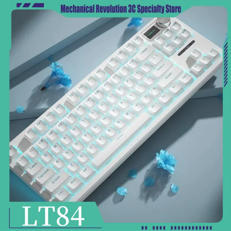 

2024 New Langtu Lt84 Mechanical Keyboard Wired Digital Screen Side Ice Blue Lightrgb Light Mechanical Knob Customized Keyboard