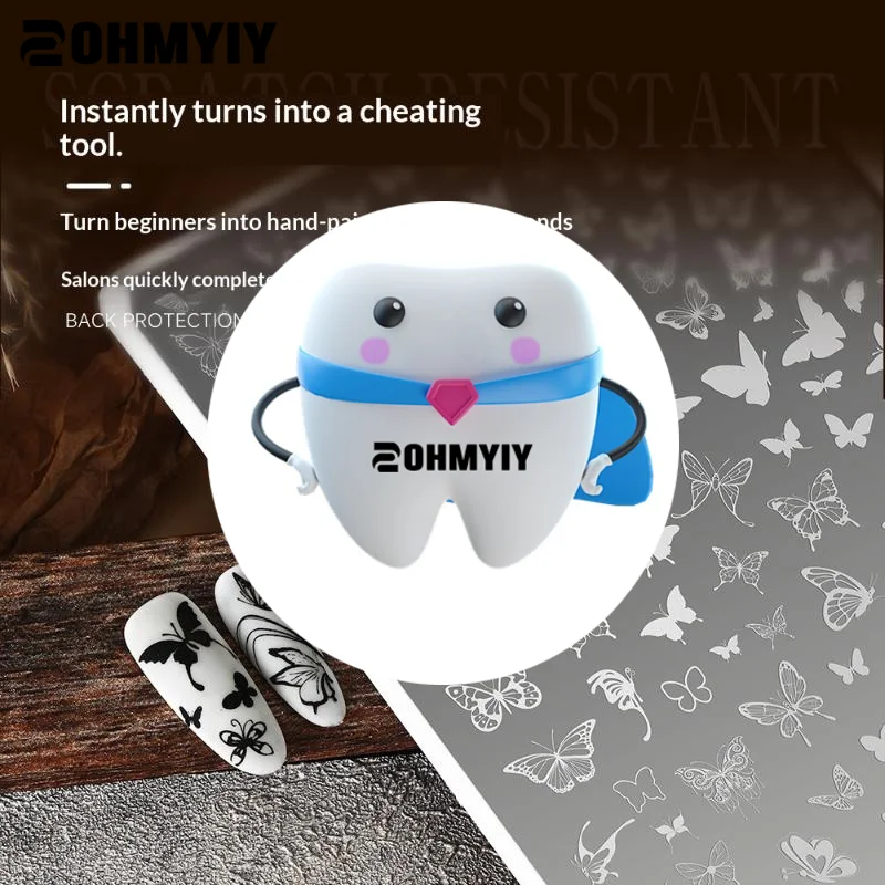 【Y】Butterfly Flower Geometry Nail Stamping Plates Beginner Friendly Nail Art Tools for At Home Manicure Practice Use