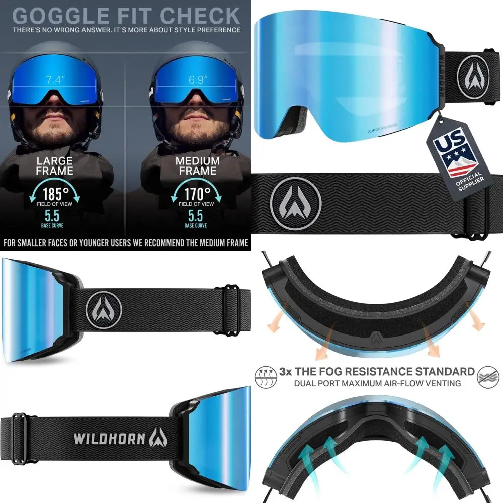 

Ультраширокое поле зрения 180. ° Лыжные очки, противотуманные и устойчивые к царапинам, 100% защита от ультрафиолета для мужчин и женщин