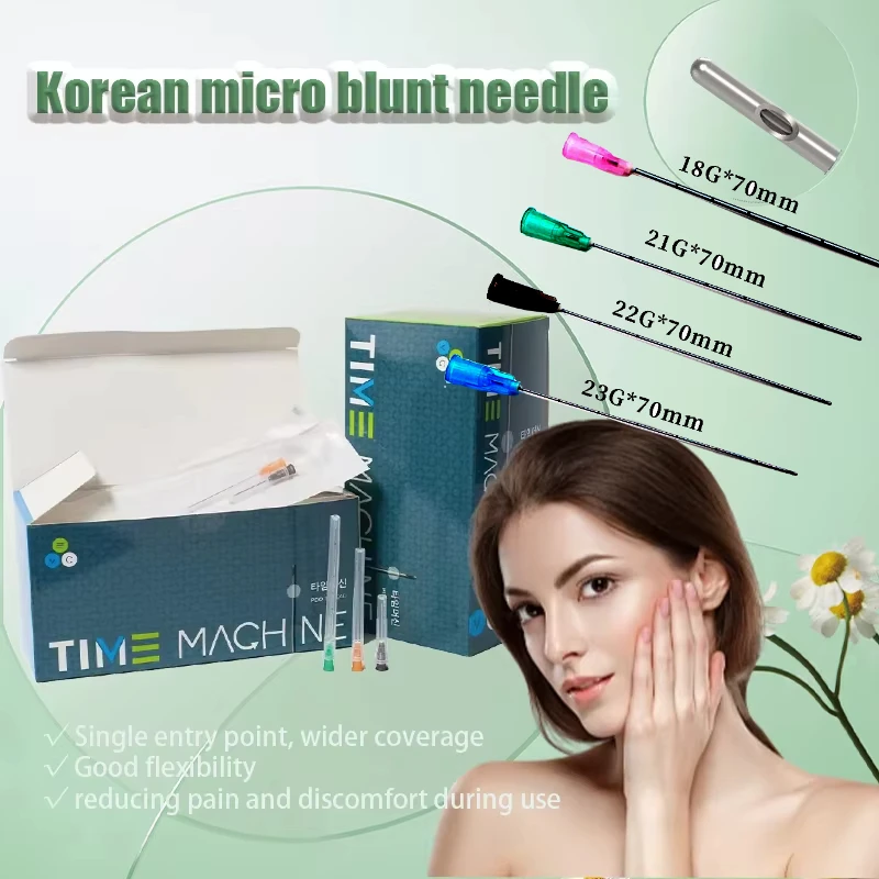 

Hot Sale Disposable Fine Blunt-tip cannulas for injection 14G 90mm 18G uric acid facial filling nasal mico blunt cannula tatto