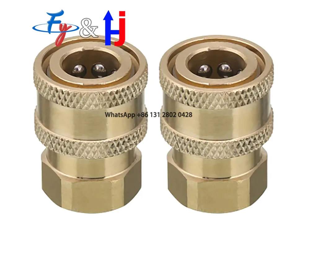 Solid Brass Garden Hose Thread, Pressure Washer Adapter, Quick Couplers, 3/8 