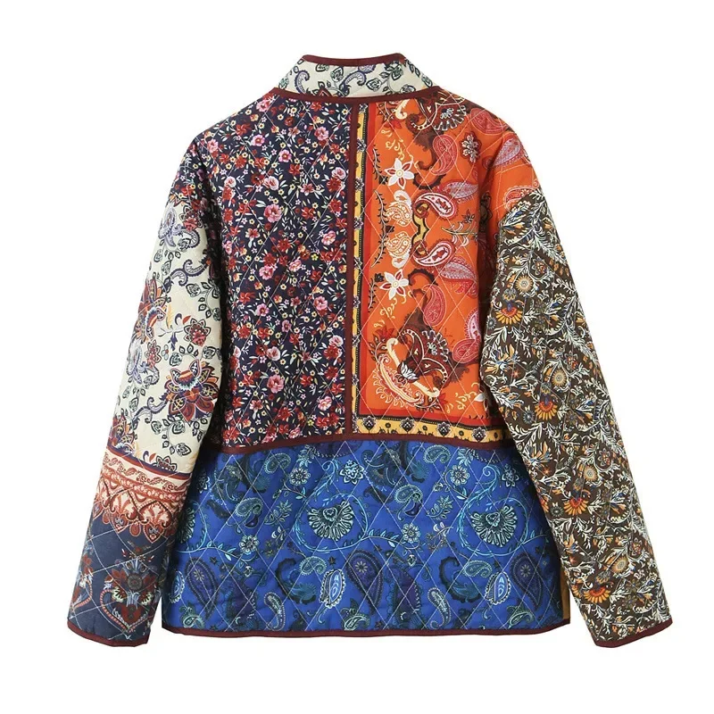 Jaqueta acolchoada de algodão floral para mulheres, blazer formal, botão único, desgaste do trabalho de negócios, casaco de senhora do escritório, roupa feminina