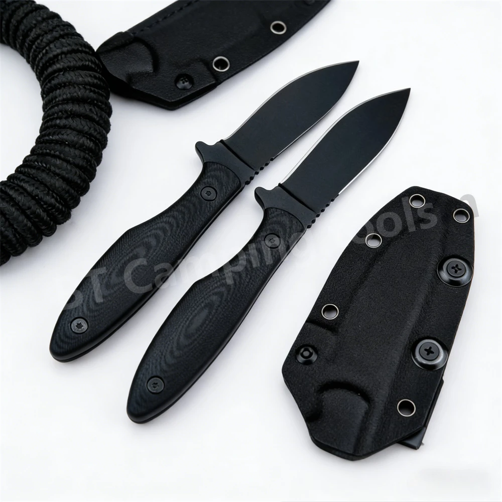 

Exquisite Knife Professional Straight Blade Knife with Sheath 8Cr13Mov Blade G10 Handle Outdoor Survival Fixed Blade Knife Tool
