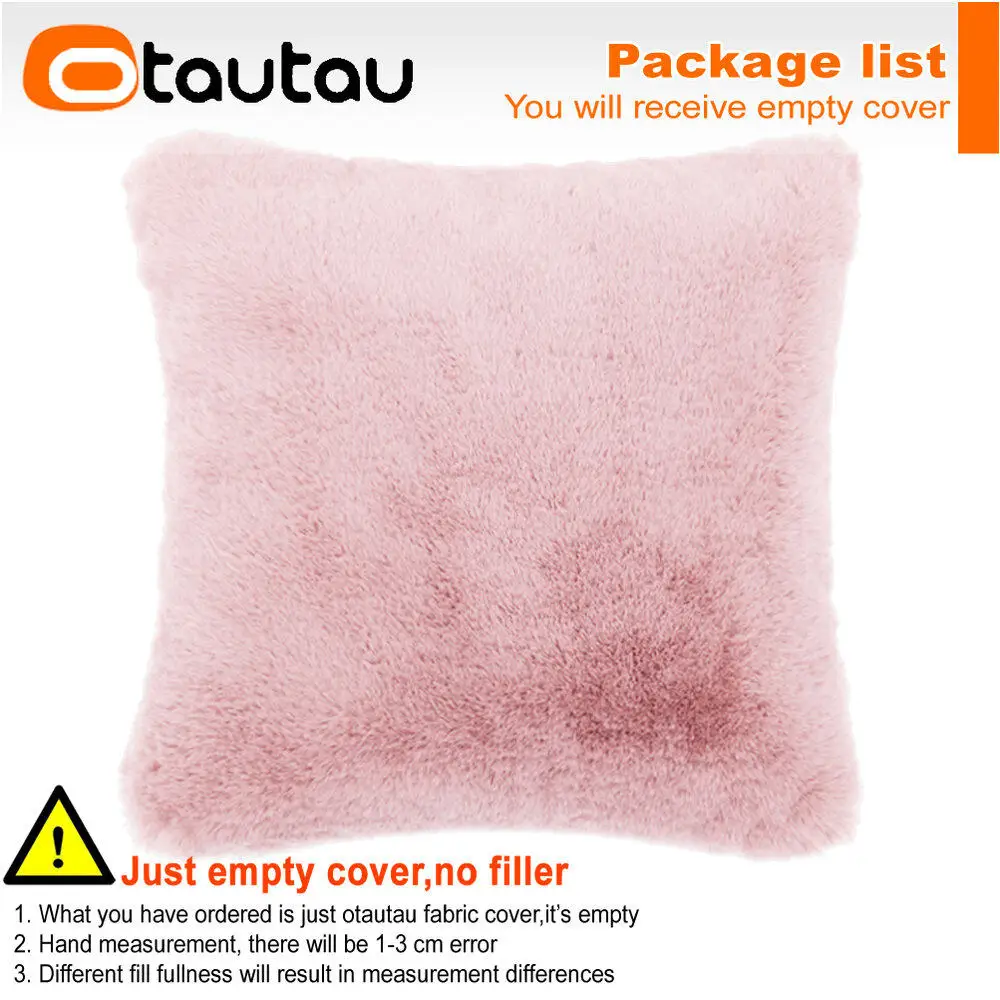OTAUTAU Top Weiche Flauschige Faux Bunny Pelz Dekokissen Fall Sofa Couch Kissen Kissen Abdeckung Kein Füllstoff Baby Haustier Bett ZT2TM1T – Detail 2