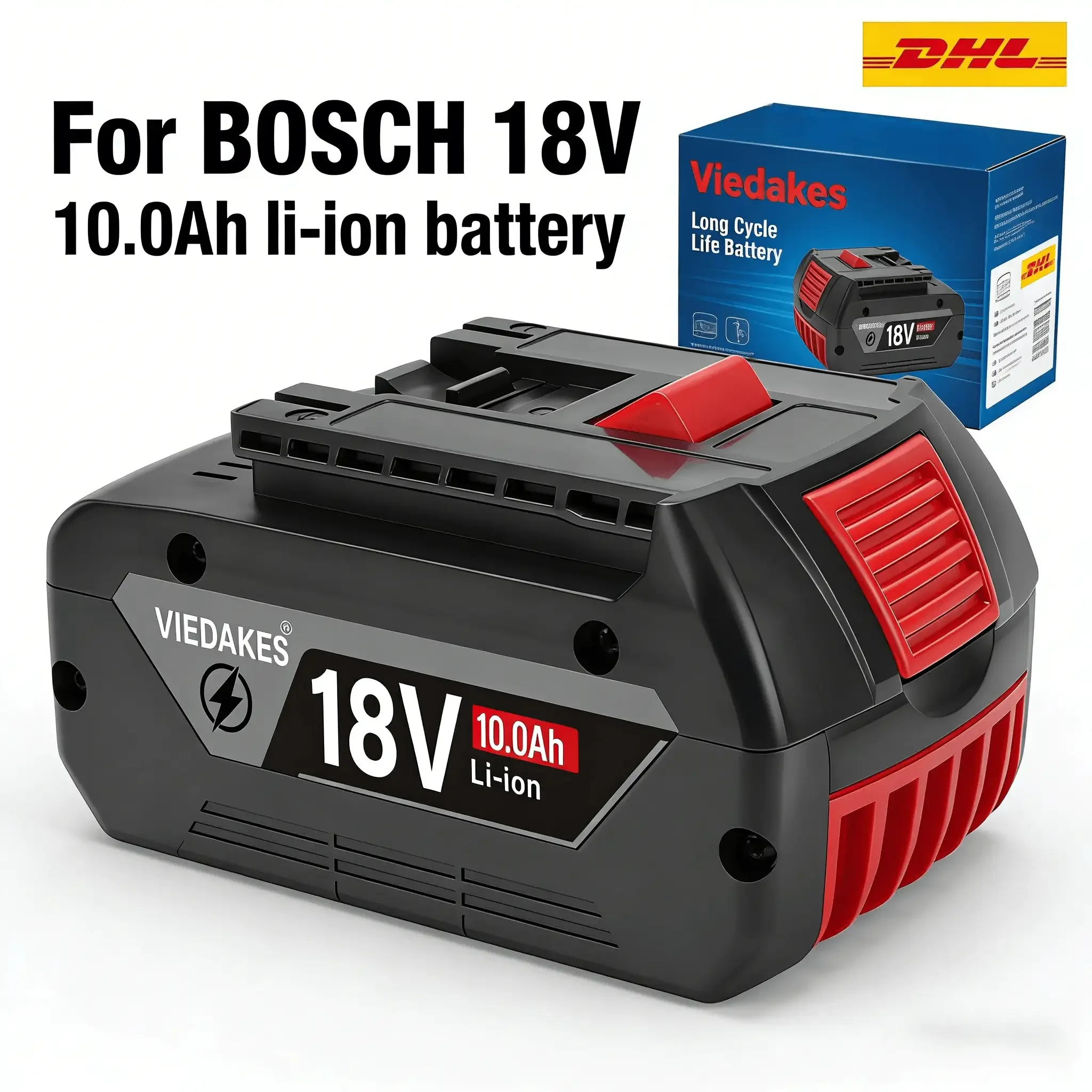 

VIEDAKES ✅For Bosch 18V Battery BAT609 8.0Ah High Capacity Rechargeable Lithium Power Tool Battery Replacement 18V Battery Pack