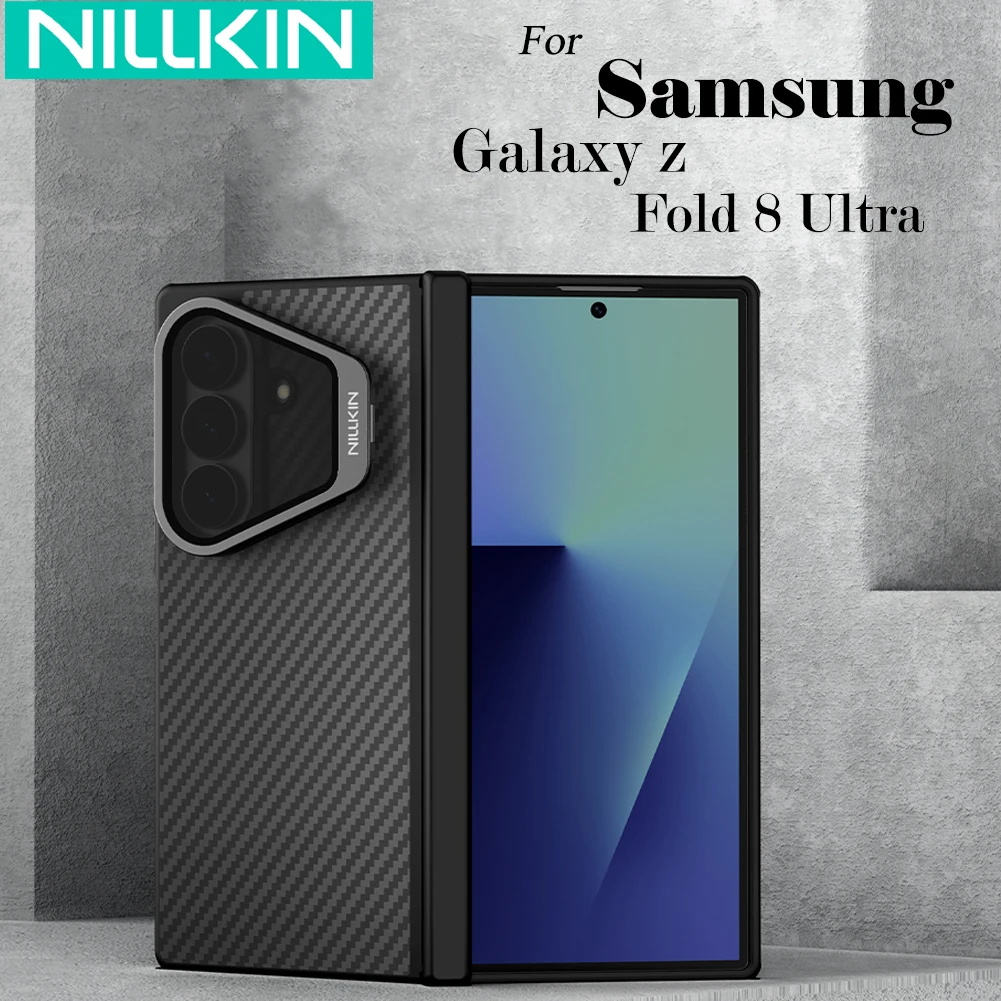 NILLKIN CarboProp Aramid Fiber Foldable Phone Case For Samsung Galaxy Z Fold Series, Built-in Camera Kickstand Hinge Cover