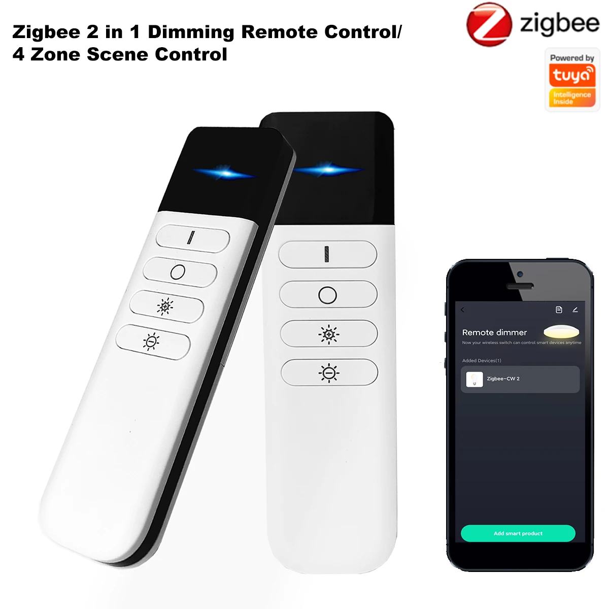 2in1 Tuya ZigBee Wireless Smart Scene Switch DW CCT Led Strip Dimmer Controller 4 Gang Remote Smart Life APP For Alexa Google