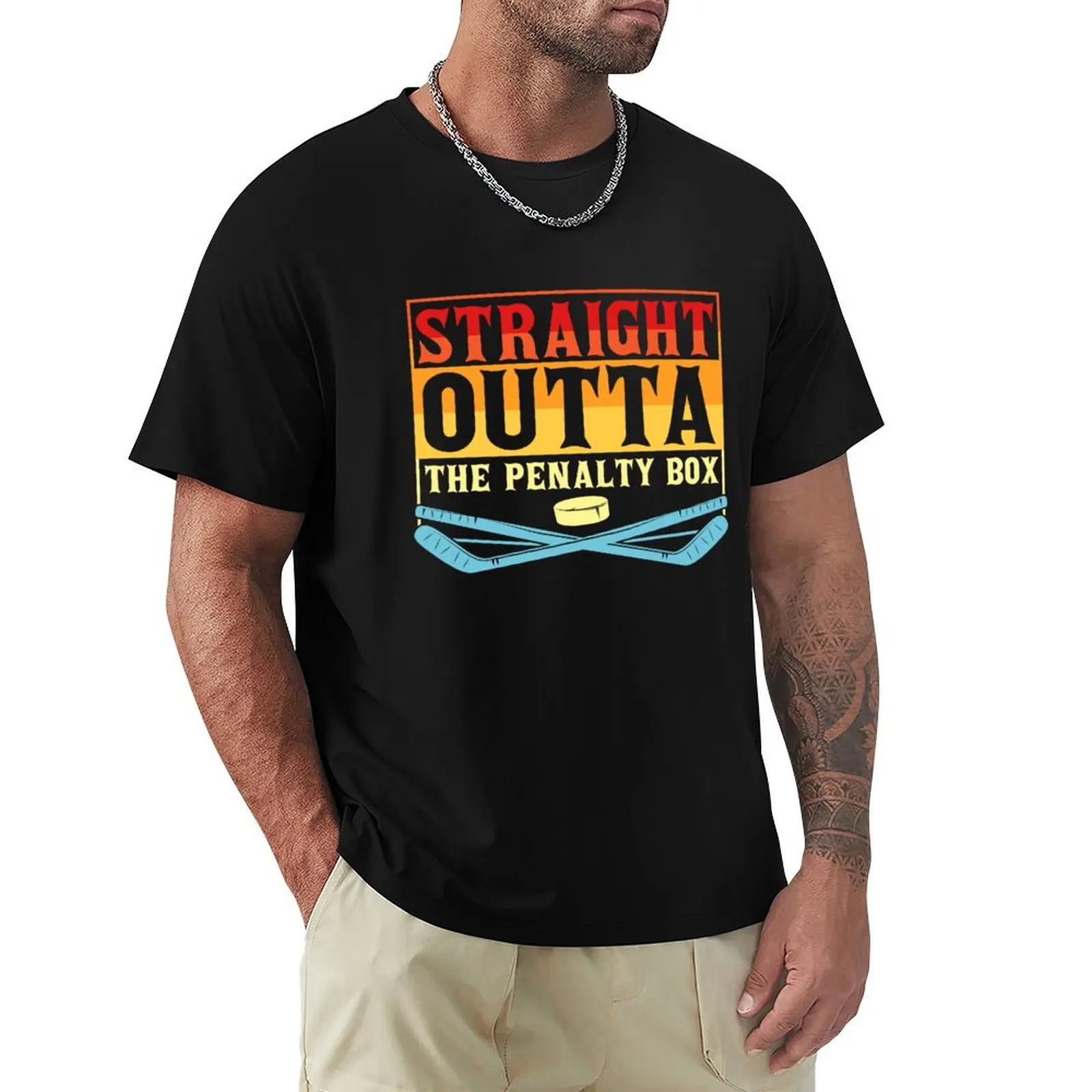 

Straight Outta The Penalty Box, Straight Outta Penalty T-Shirt anime blacks Blouse t shirt men 100℅ cotton