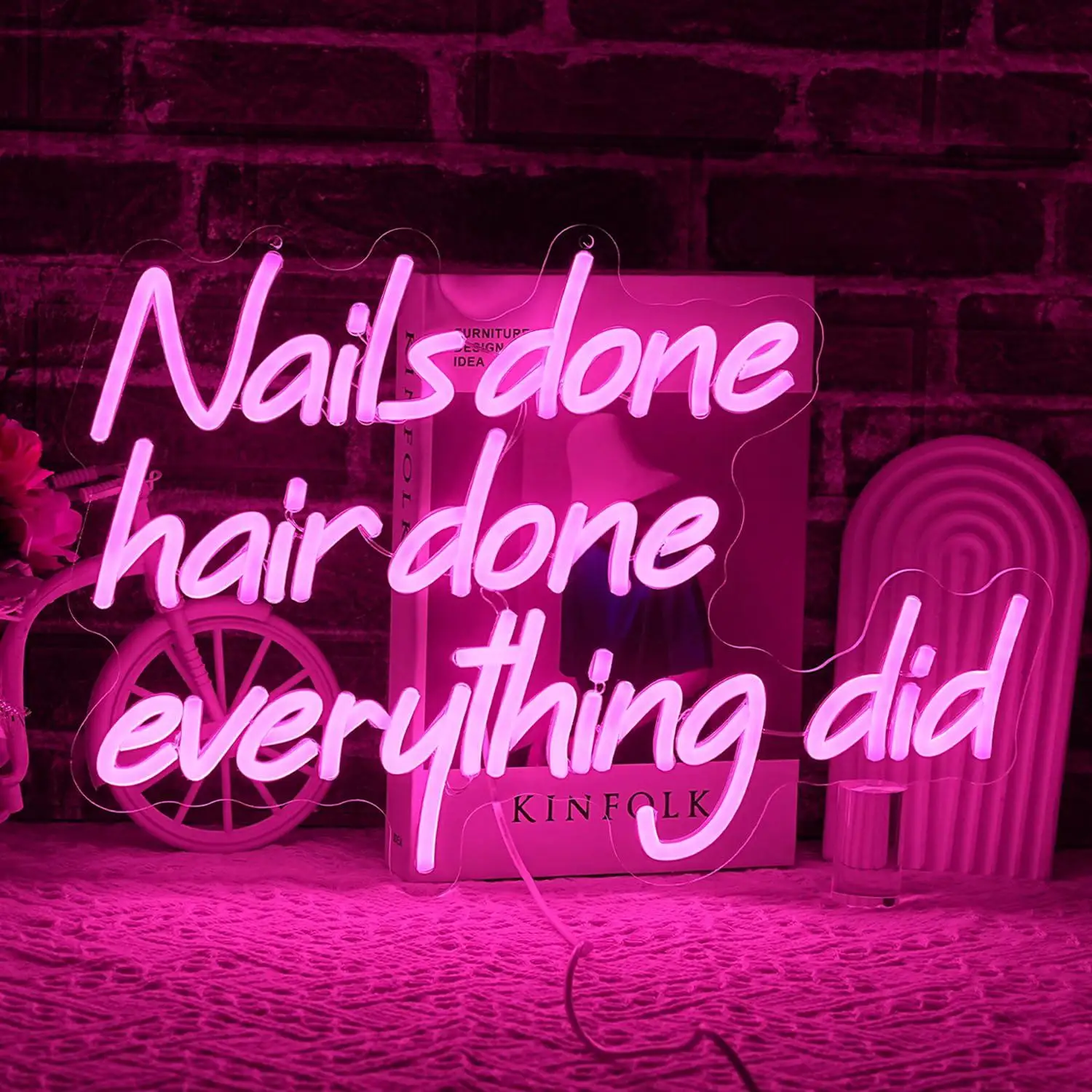 

Nails Done Hair Done Neon Sign USB Dimmable LED Light For Nail Salon Hair Studio Beauty Room Wall Decoration Business Signage