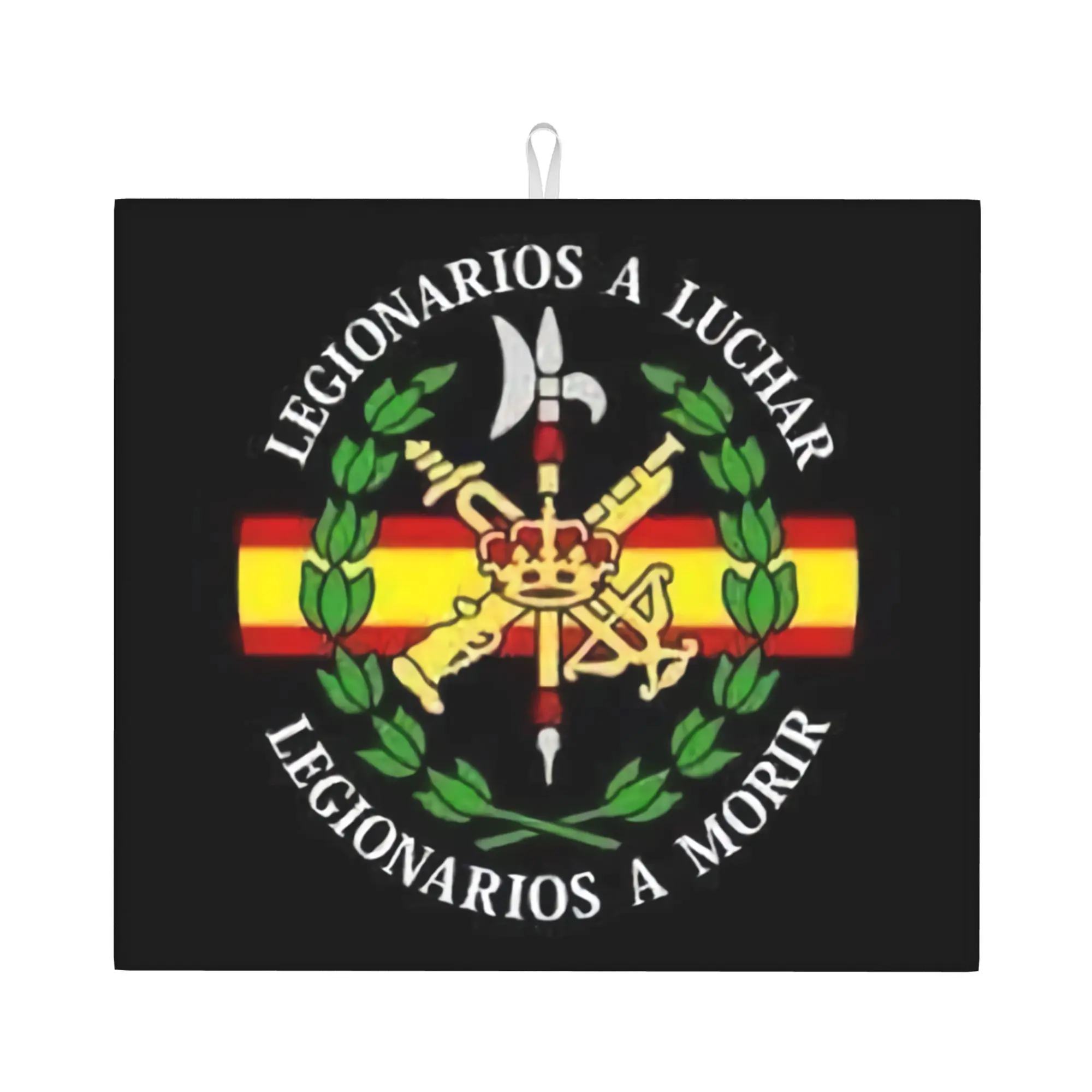 Spanish Legion Drying Mat For Kitchen Waterproof Non‑Slip Oil Proof Coat of Arms of Spain Bathroom Countertop Protector Mat