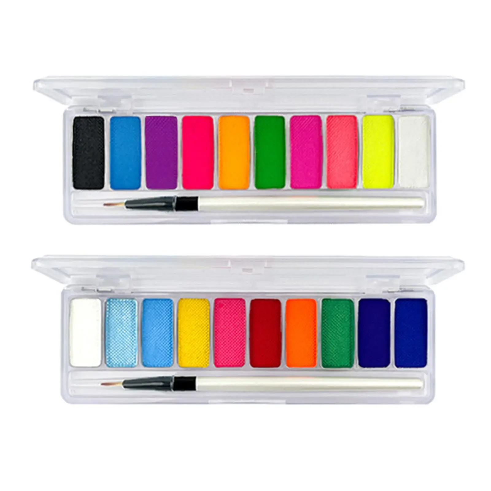 Washable Face and Body Paint Palette 10 Colors Water Activated Makeup Kit for Children Adults Cosplay Halloween Stage Festival