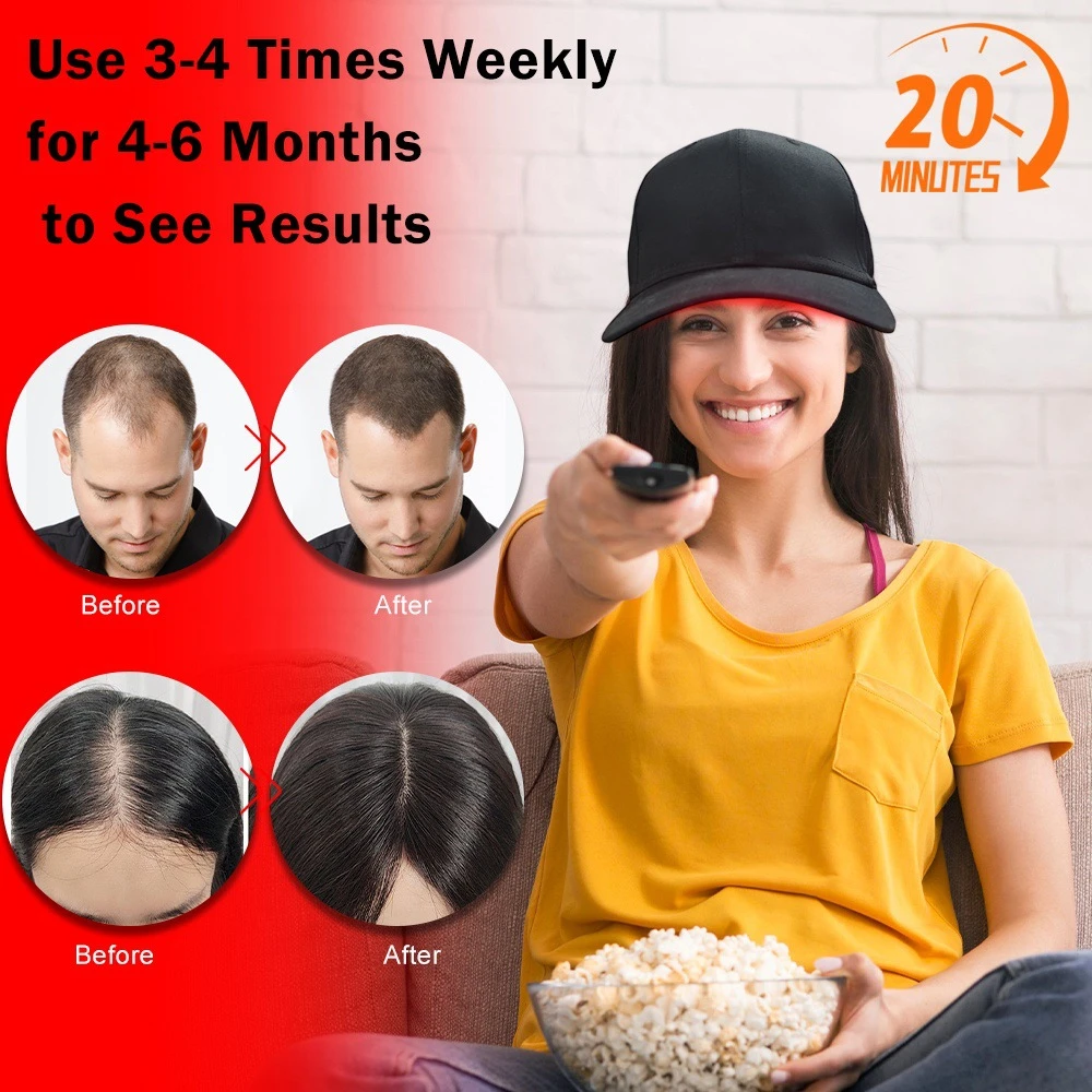 180 LEDs Red Light Therapy Hair Growth Cap 630nm 660nm 850nm 940nm Infrared Scalp Massager Anti Hair Loss Hat 30W Smart Timer