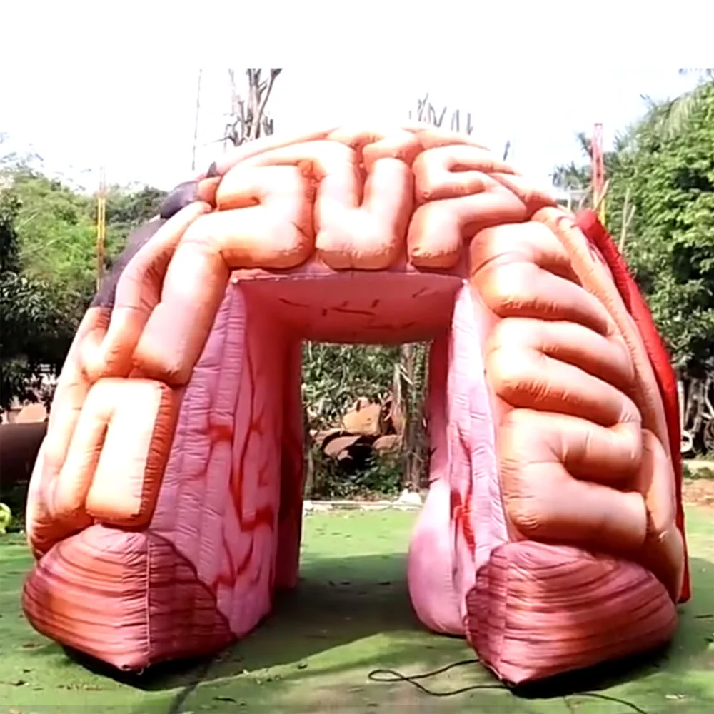 wholesale Lifelike 4m giant inflatable brain model colorful promotional fearful cerebrum tunnel tent for medical display