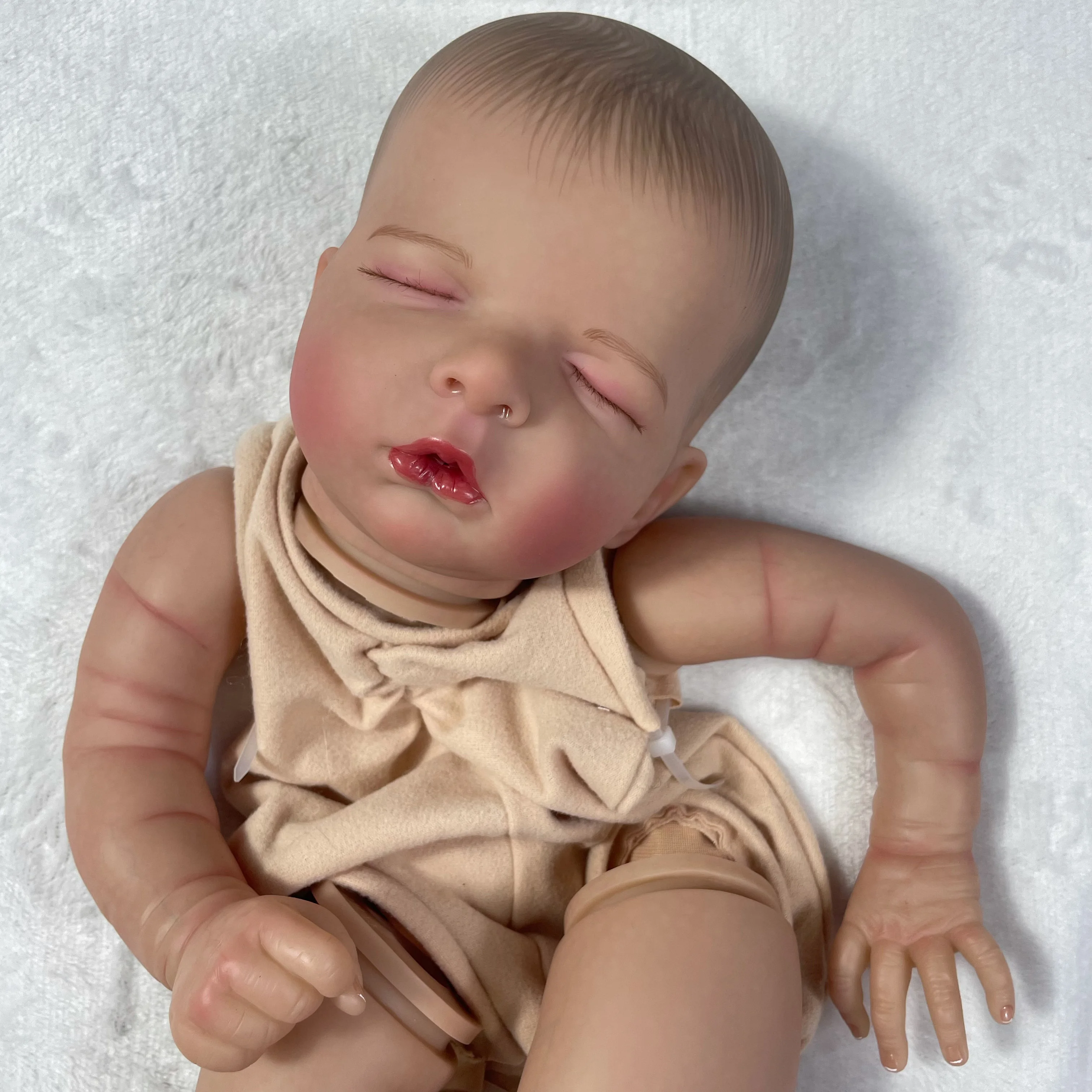 

21Inch Luisa Already Painted Reborn Doll Kit With Cloth Body Rooted Eyelash Unassembled DIY Mold Handmade Doll Parts