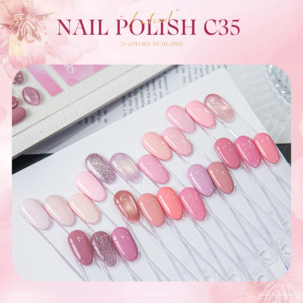 Vendeeni 24 Farben Rosa Gel-Nagellack-Mix-Set Magnetischer Katzenaugen-UV-LED-Soak-Off-Gel-Lack Glitzer-Pailletten-Gel mit Display – Detail 5