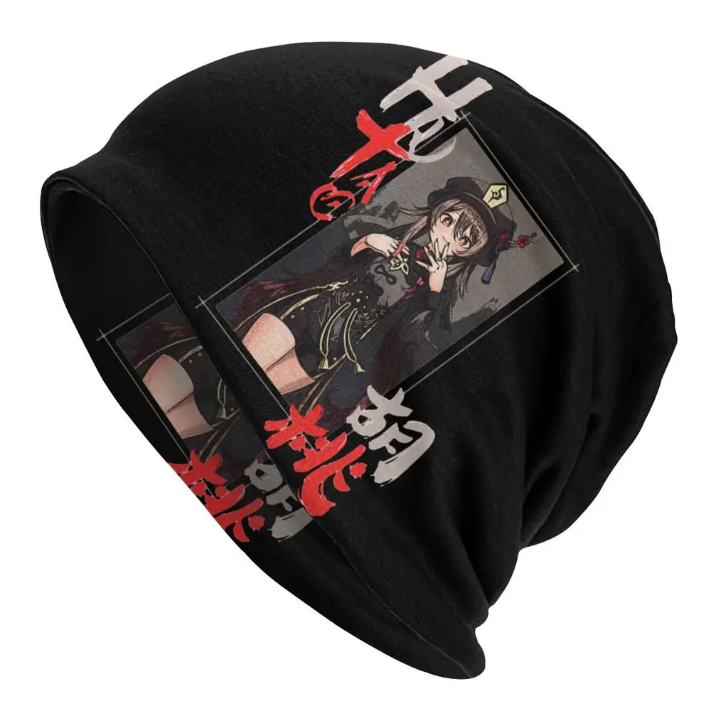 Hu Tao Genshin Impact Skullies Beanies Anime Game Hat Casual Outdoor Unisex Caps Summer Warm Multifunction Bonnet Knitting Hats image 6