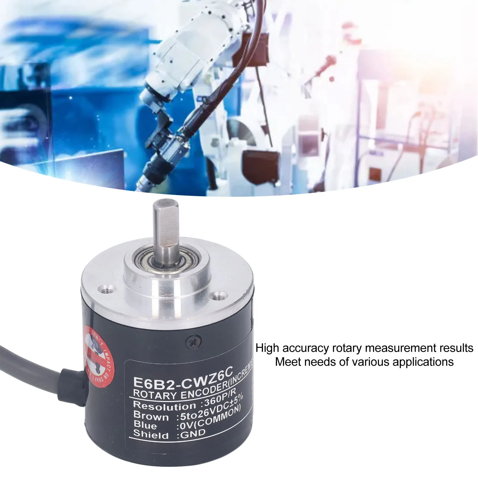 2 Phase Encoder High Accuracy Rotary Encoder Rotary Encoder Kit 2 Phase 360P/R 5‑24VDC Wide Voltage Power Supply
