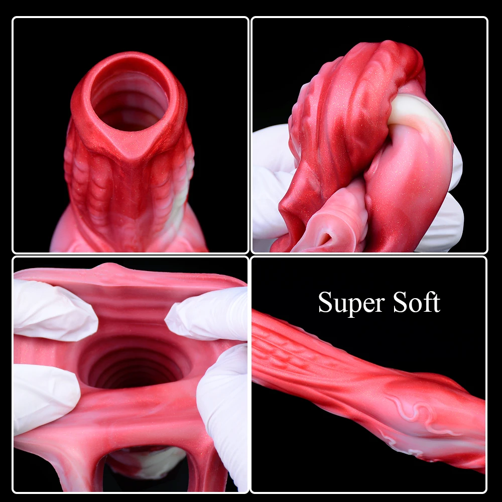 NNSX Penis Sleeve Extender Animal Textured Cock Sleeve Dick Enlargement Delay Ejaculation Silicone Sex Toyswith Knot for Couples