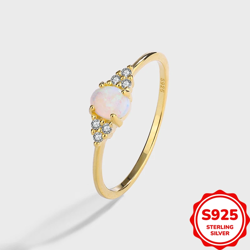 

Exquisite and Versatile Authentic S925 Silver Moonstone Women's Wedding Ring Niche Design