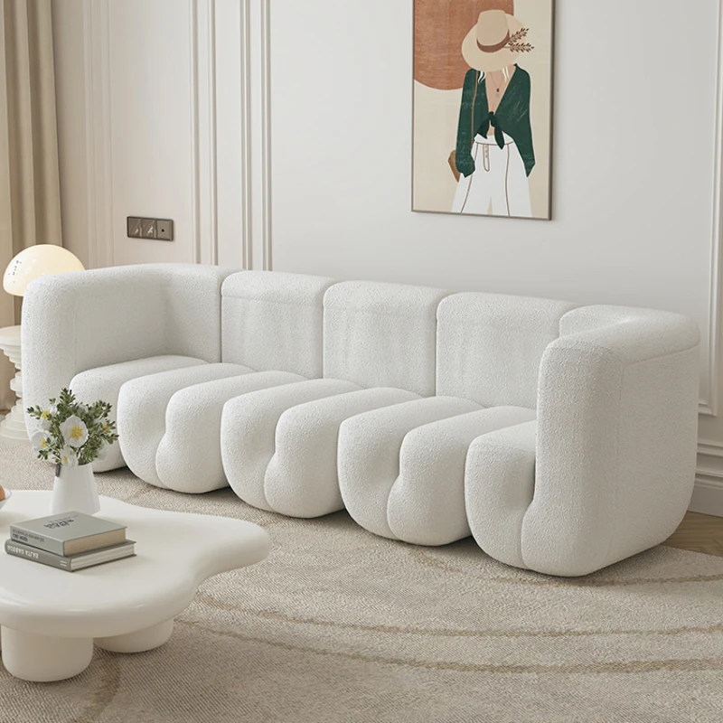 Creative sofa, unique personality, fashionable living room, three person leisure small unit, two person artistic white