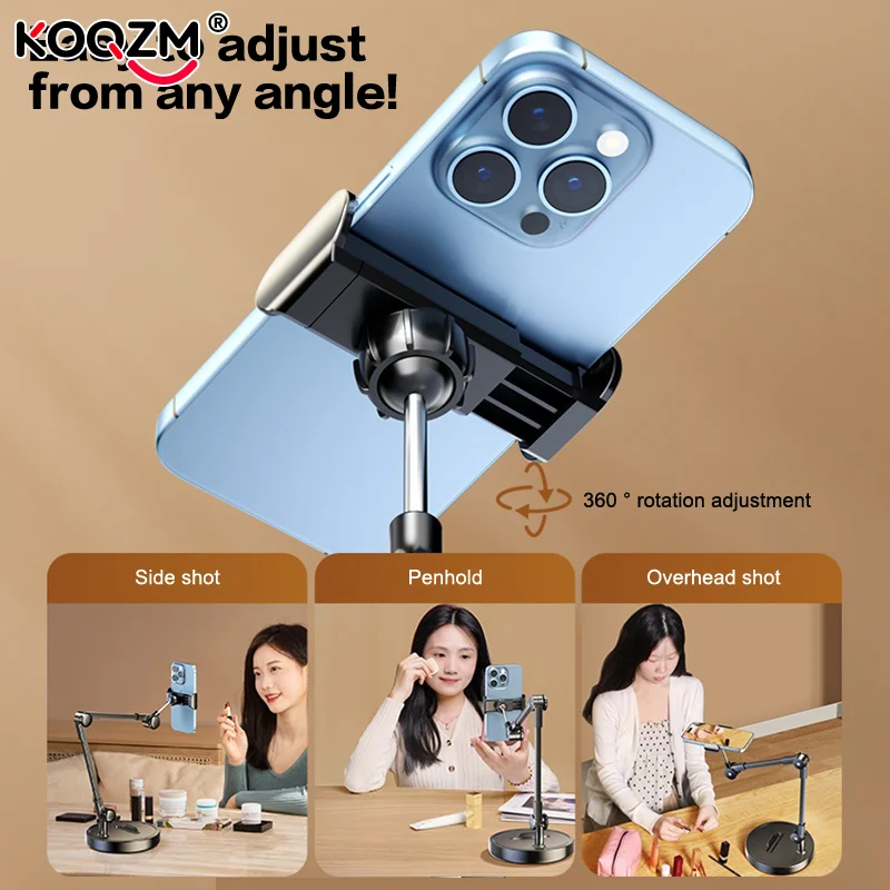 

Multi-Angle Height Adjustable Phone Holder Portable Folding Arm Tablet Phone Stand For Vlogging Photography Live Broadcast