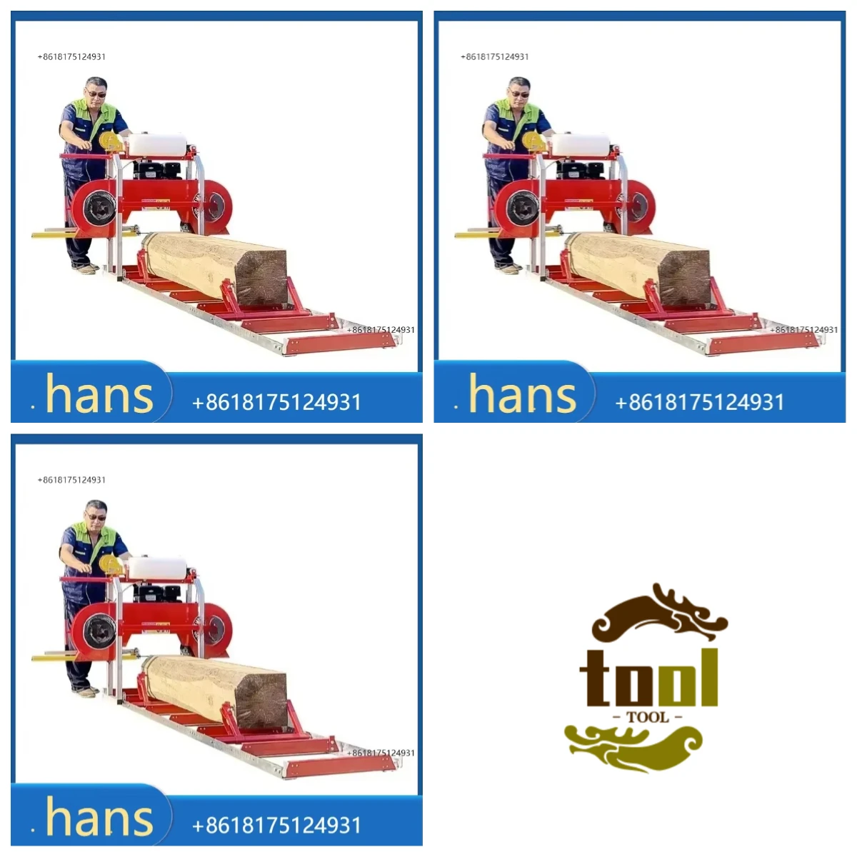 2026 Factory Direct Sales Portable Mini Sawmill Chain Saw Horizontal Band Saw Mill for Woodworking CE Certified Portable