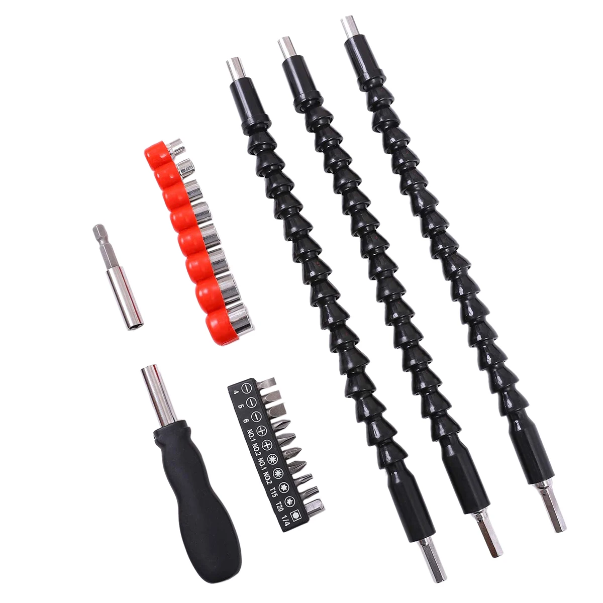 23 Pieces Flexible Drill Bit Extension Set Screwdriver Soft Shafts Set Universal Drill Connection Set