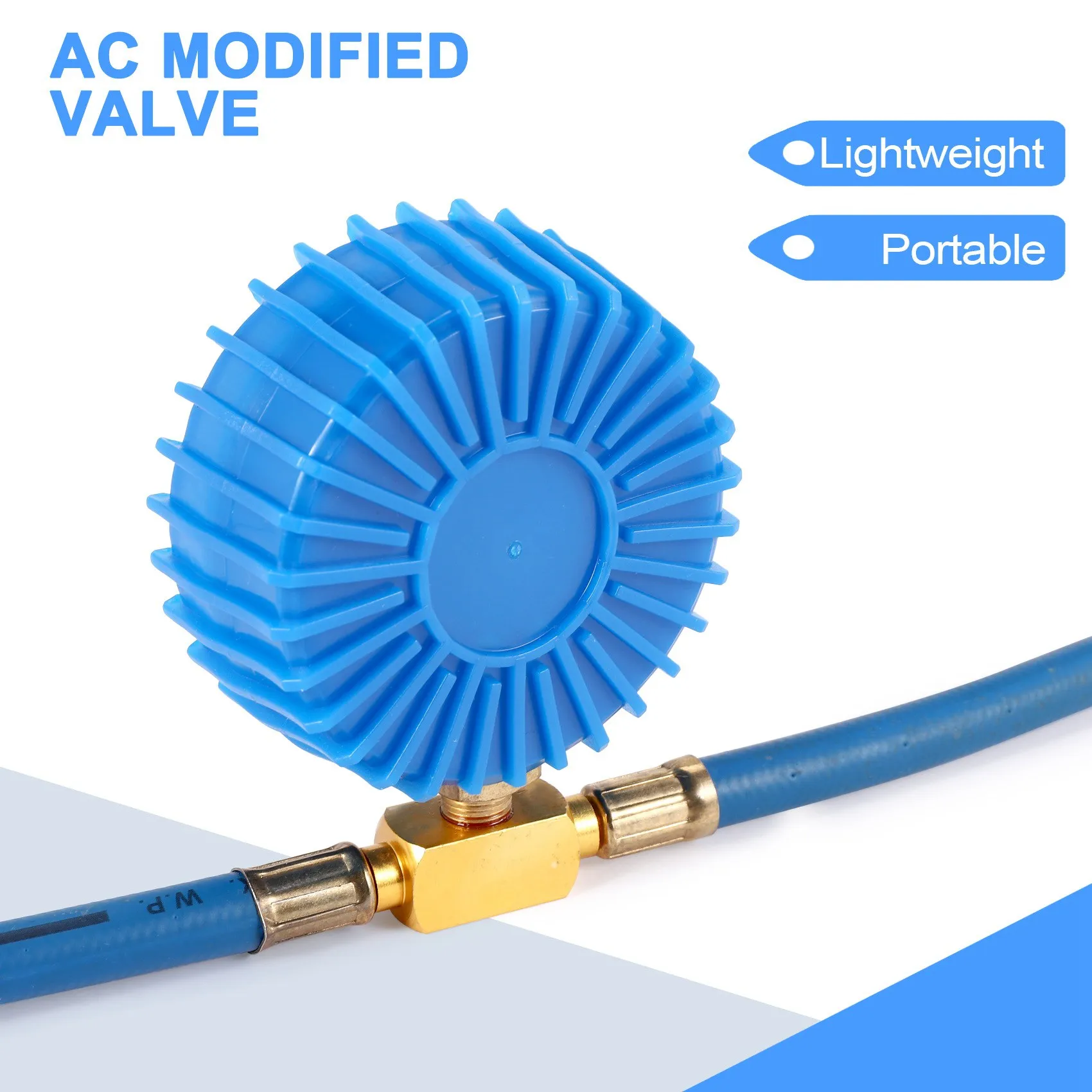 B69A R134A Refrigerator Freon Recharge Hose Kit, R134A AC Refrigerant Charging Hose Gauge, Piercing Valve Hose Refrigerant