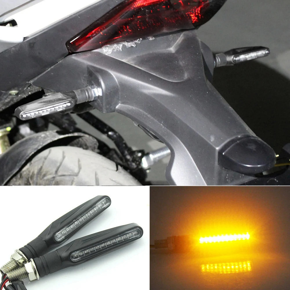 4 sztuk uniwersalny LED motocykl Turn Signal Lights wskaźnik Amber Flasher dla R6 YBR 125 TMAX 530 YAMAHA mt 07 drag star 650 xvs