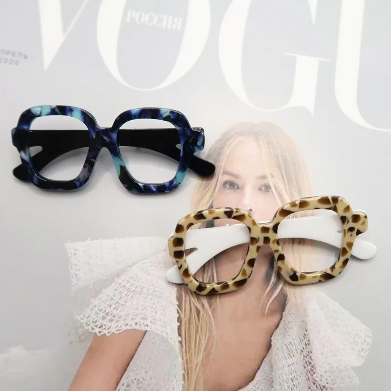 بروش أكريليك على شكل نظارات، شخصي، مكانة، أسلوب فريد، إكسسوارات ملابس على شكل زهرة الصدر