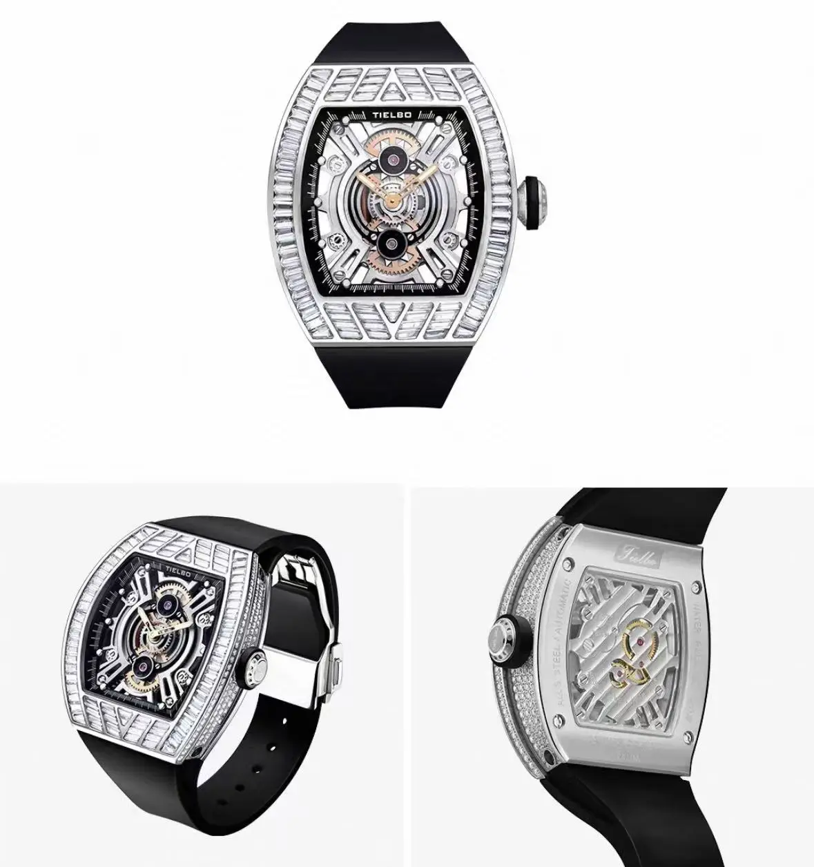 Fashionable and trendy women's waterproof hollow quartz wine barrel shaped watch for business and leisure