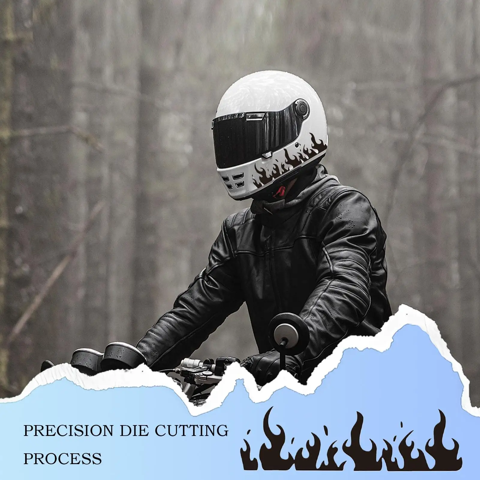 لهب ملصقات السيارات دراجة نارية سيارة كهربائية ملصقات الزخرفية خوذة ملصقات الصفر ملصقات مقاومة للماء ملصقات السيارات #5